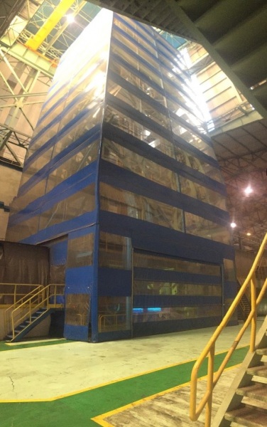Galvanizleme hattı çıkış şerit deposunun branda ile kapatılması